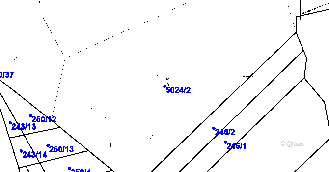 Parcela st. 5024/2 v KÚ Poděbrady, Katastrální mapa