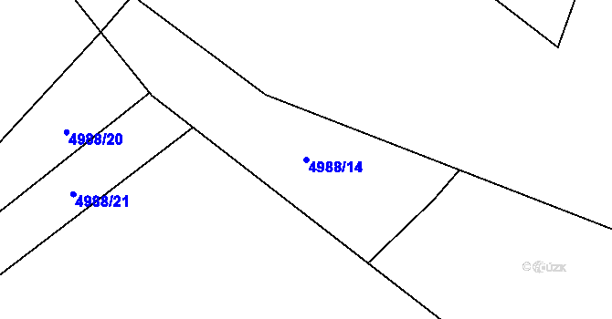 Parcela st. 4988/14 v KÚ Poděbrady, Katastrální mapa