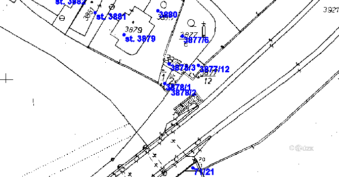 Parcela st. 3878/2 v KÚ Poděbrady, Katastrální mapa