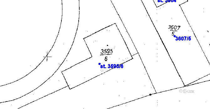 Parcela st. 3595/4 v KÚ Poděbrady, Katastrální mapa