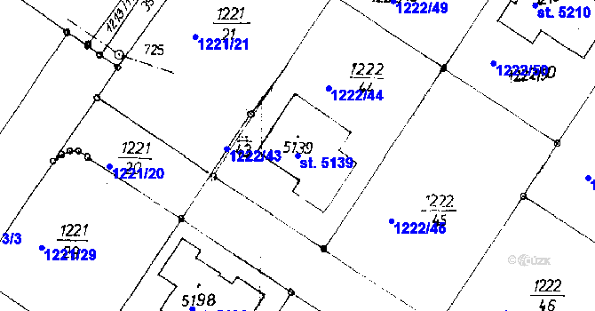 Parcela st. 5139 v KÚ Poděbrady, Katastrální mapa