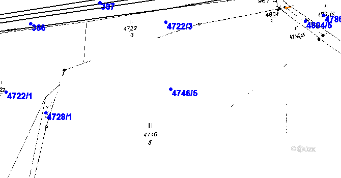 Parcela st. 4746/5 v KÚ Poděbrady, Katastrální mapa