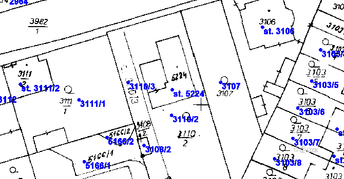 Parcela st. 5224 v KÚ Poděbrady, Katastrální mapa