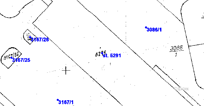 Parcela st. 5291 v KÚ Poděbrady, Katastrální mapa