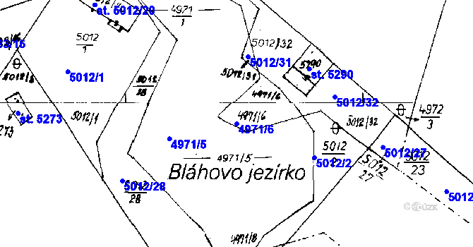 Parcela st. 4971/6 v KÚ Poděbrady, Katastrální mapa