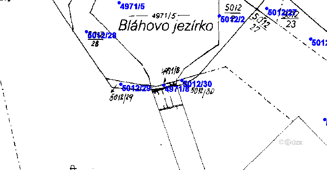 Parcela st. 4971/8 v KÚ Poděbrady, Katastrální mapa