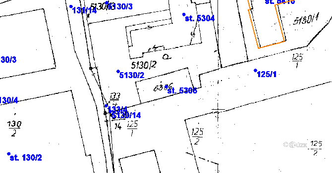 Parcela st. 5306 v KÚ Poděbrady, Katastrální mapa