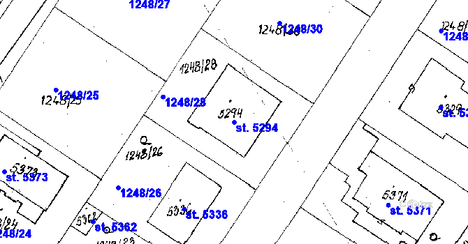 Parcela st. 5294 v KÚ Poděbrady, Katastrální mapa