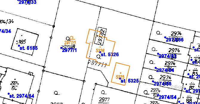 Parcela st. 5326 v KÚ Poděbrady, Katastrální mapa
