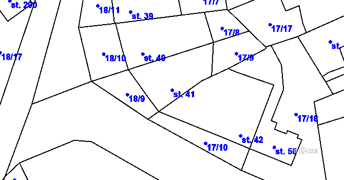 Parcela st. 41 v KÚ Polabec, Katastrální mapa