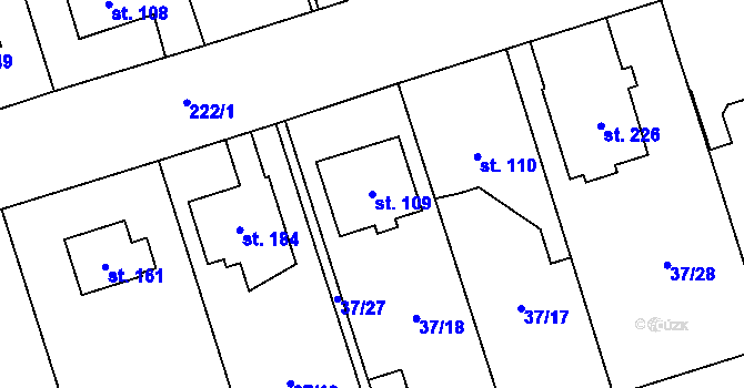 Parcela st. 109 v KÚ Polabec, Katastrální mapa