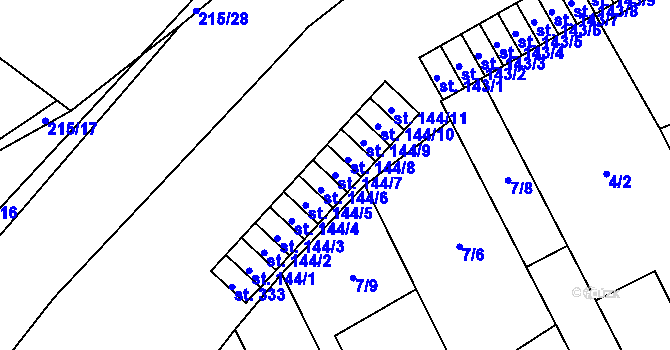 Parcela st. 144/7 v KÚ Polabec, Katastrální mapa