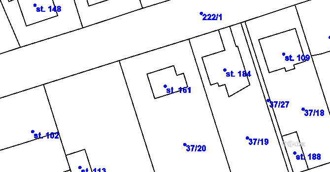 Parcela st. 161 v KÚ Polabec, Katastrální mapa
