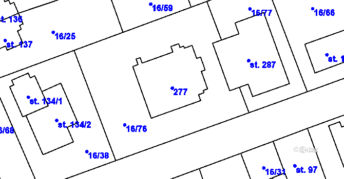 Parcela st. 206 v KÚ Polabec, Katastrální mapa