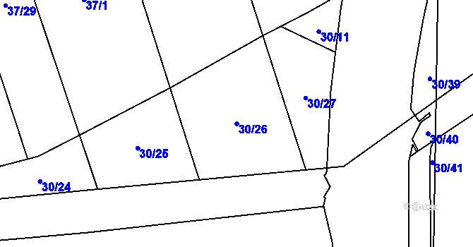 Parcela st. 30/26 v KÚ Polabec, Katastrální mapa