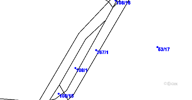 Parcela st. 267/1 v KÚ Polabec, Katastrální mapa
