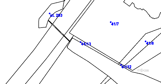 Parcela st. 41/13 v KÚ Polabec, Katastrální mapa