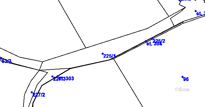 Parcela st. 225/1 v KÚ Polabec, Katastrální mapa