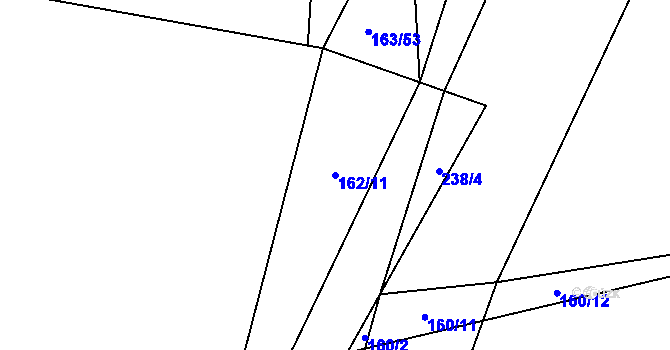 Parcela st. 162/11 v KÚ Polabec, Katastrální mapa