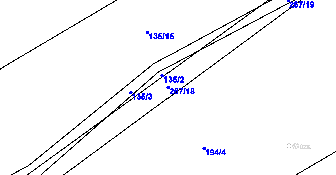 Parcela st. 267/18 v KÚ Polabec, Katastrální mapa
