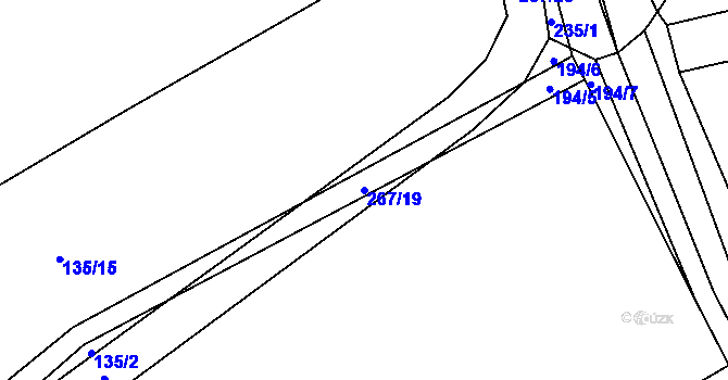 Parcela st. 267/19 v KÚ Polabec, Katastrální mapa