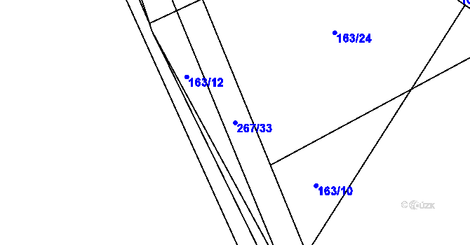 Parcela st. 267/33 v KÚ Polabec, Katastrální mapa