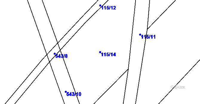 Parcela st. 115/14 v KÚ Velké Zboží, Katastrální mapa