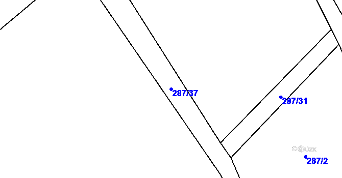 Parcela st. 287/37 v KÚ Velké Zboží, Katastrální mapa