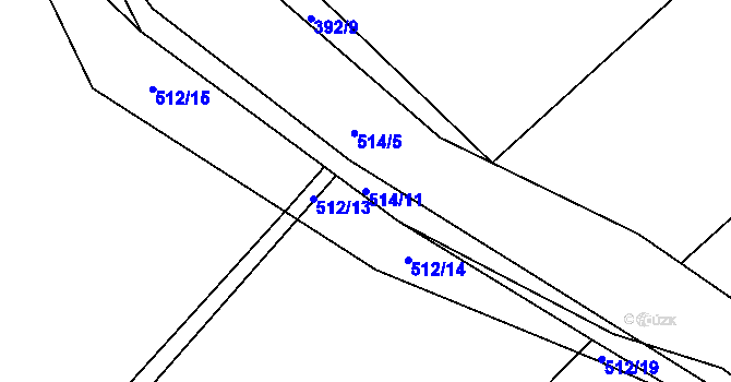 Parcela st. 514/11 v KÚ Velké Zboží, Katastrální mapa