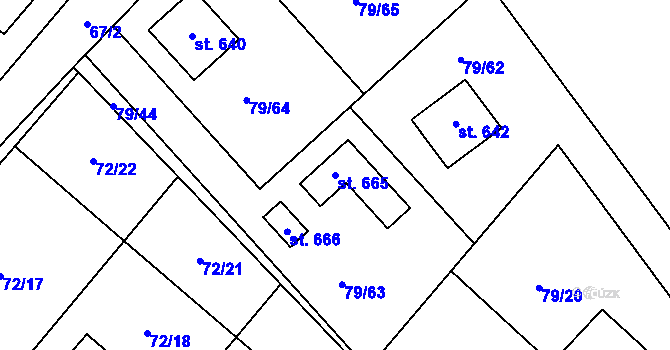 Parcela st. 665 v KÚ Velké Zboží, Katastrální mapa