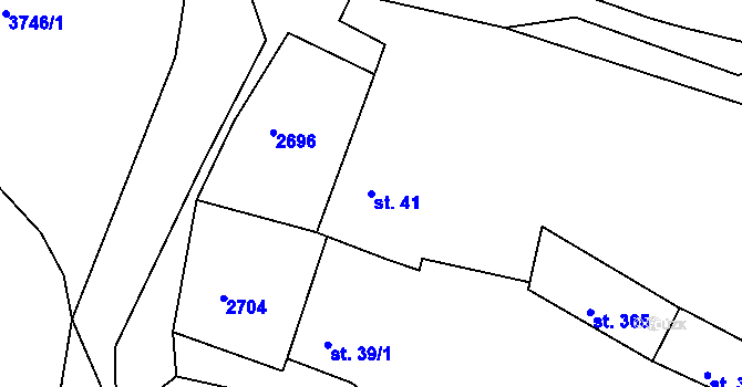 Parcela st. 41 v KÚ Chářovice, Katastrální mapa