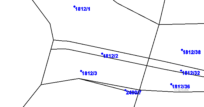 Parcela st. 1812/2 v KÚ Chářovice, Katastrální mapa