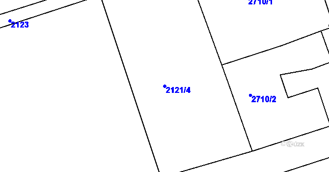 Parcela st. 2121/4 v KÚ Chářovice, Katastrální mapa