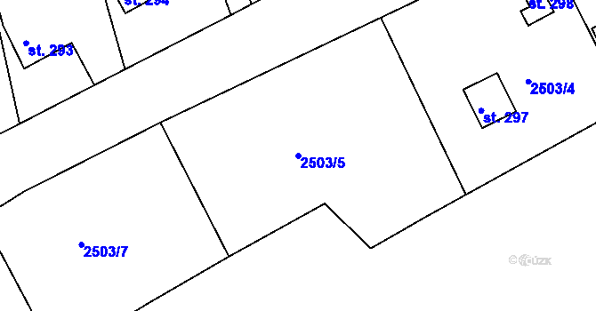 Parcela st. 2503/5 v KÚ Chářovice, Katastrální mapa
