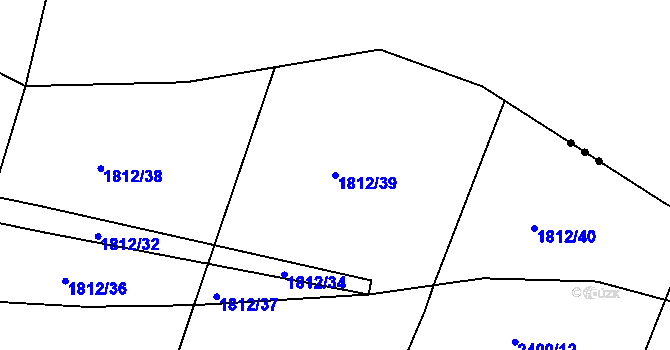 Parcela st. 1812/39 v KÚ Chářovice, Katastrální mapa