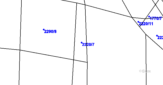 Parcela st. 2220/7 v KÚ Chářovice, Katastrální mapa