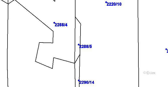 Parcela st. 2220/9 v KÚ Chářovice, Katastrální mapa
