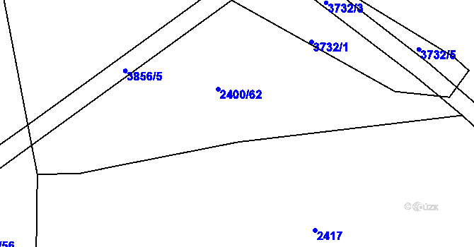 Parcela st. 2400/63 v KÚ Chářovice, Katastrální mapa