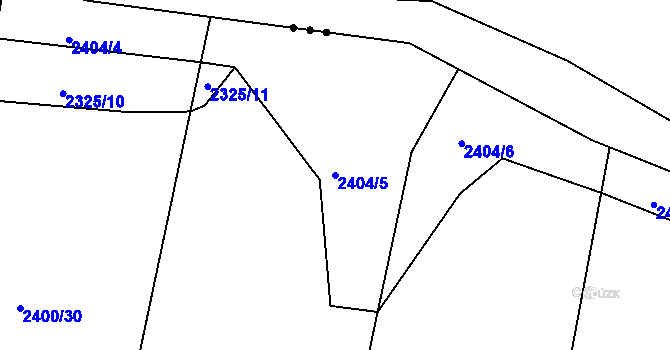 Parcela st. 2404/5 v KÚ Chářovice, Katastrální mapa