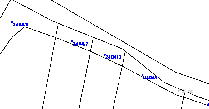 Parcela st. 2404/8 v KÚ Chářovice, Katastrální mapa