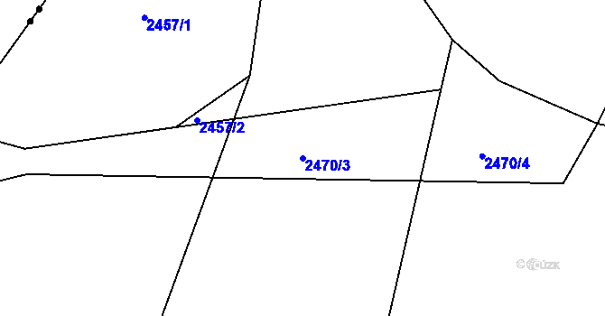 Parcela st. 2470/3 v KÚ Chářovice, Katastrální mapa