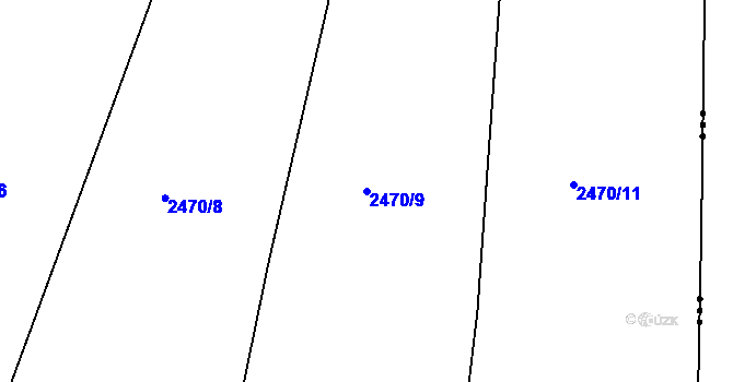 Parcela st. 2470/9 v KÚ Chářovice, Katastrální mapa