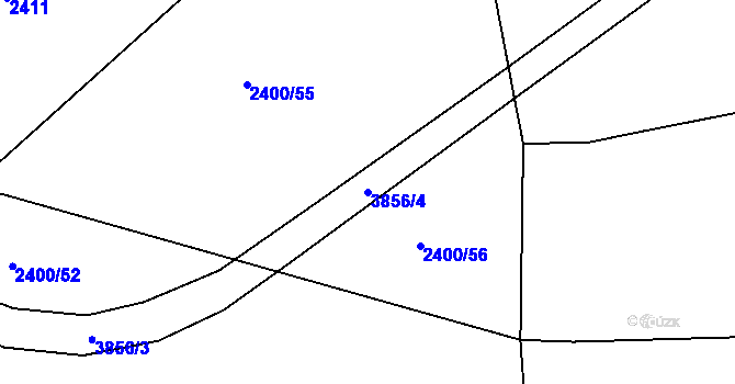 Parcela st. 3856/4 v KÚ Chářovice, Katastrální mapa