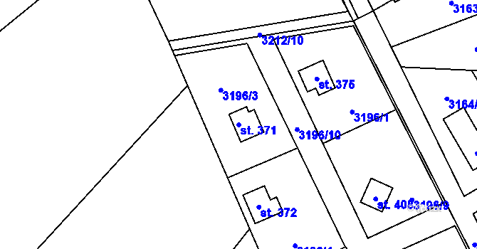 Parcela st. 371 v KÚ Podělusy, Katastrální mapa