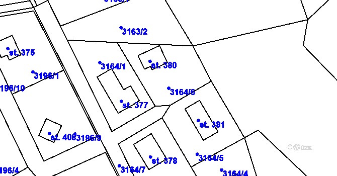 Parcela st. 3164/6 v KÚ Podělusy, Katastrální mapa
