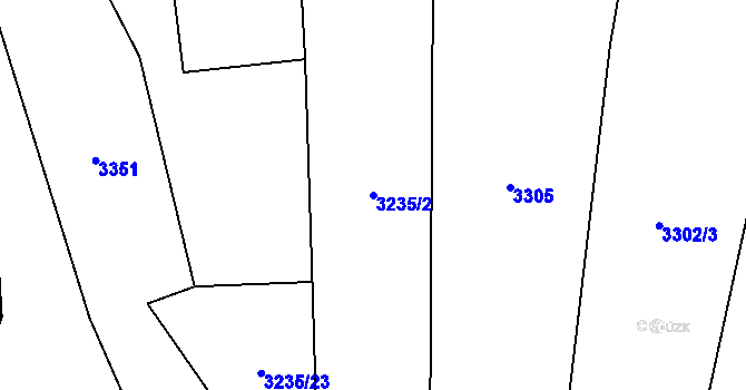 Parcela st. 3235/2 v KÚ Podělusy, Katastrální mapa