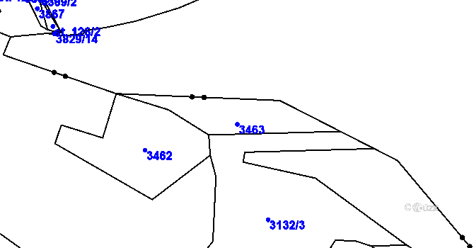 Parcela st. 3463 v KÚ Podělusy, Katastrální mapa
