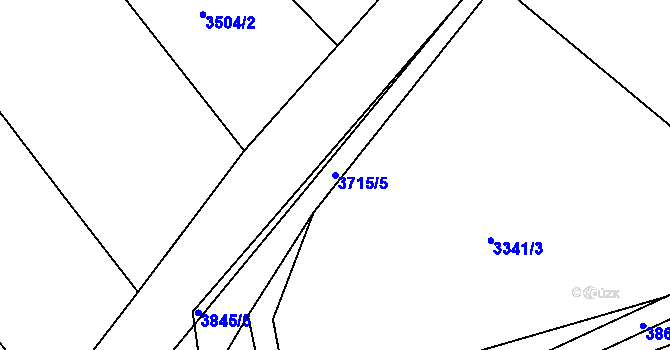 Parcela st. 3715/5 v KÚ Podělusy, Katastrální mapa