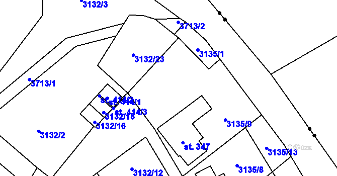 Parcela st. 3135/11 v KÚ Podělusy, Katastrální mapa