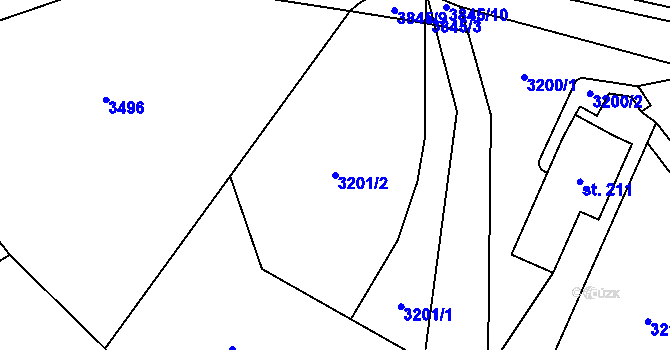 Parcela st. 3201/2 v KÚ Podělusy, Katastrální mapa
